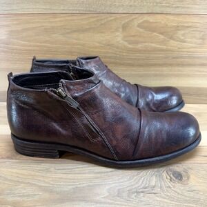 EMPRESA Cap Toe Mens Boots US 12 EU 45 Brown Embossed Leather Zipper